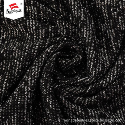 Luxury Silver Wholesale Thick Black Polyester Knit Fabric